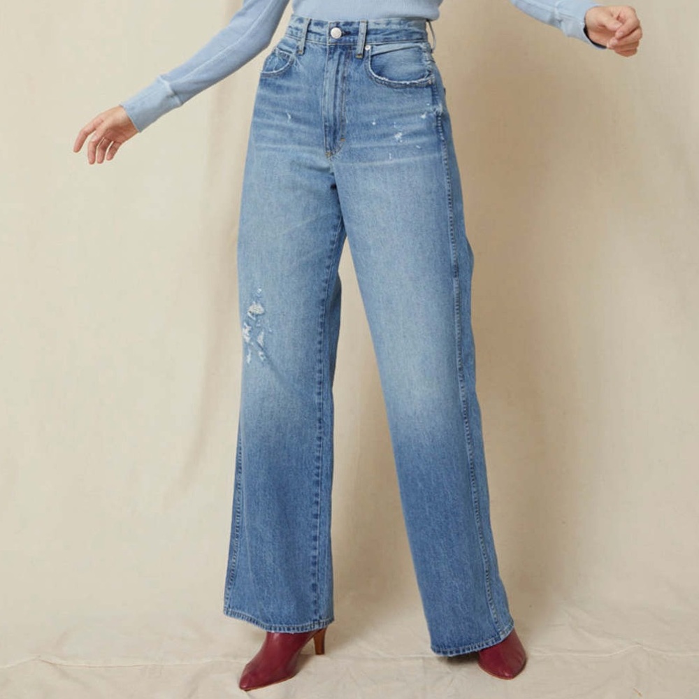 AMO Denim Frida Flare Wide Leg Jeans in Back to Life size 26